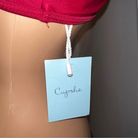 Cupshe, S,NWT, burgundy, string, crisscross yolk wide strap pullover bikini top - Picture 8 of 9